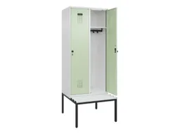 locker met bank,HxBxD 2120x800x815mm,2vak,vak B 400mm,draaigrendel