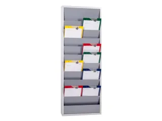 orderplanner,20vakken,HxBxD 1278x554x74mm,plank(en) plaatstaal,grijs - 3