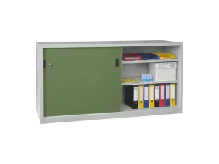 schuifdeurkast,HxBxD 1000x2000x600mm,RAL7035,front RAL6011 - 1