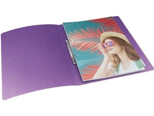 Colour'Breeze ringmap, 2 ringen, PP, ft A4, met soepele kaft Lavendel