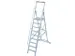 verrijdbare treden-platformladder eenzijdig 9treden stand H 2 1m