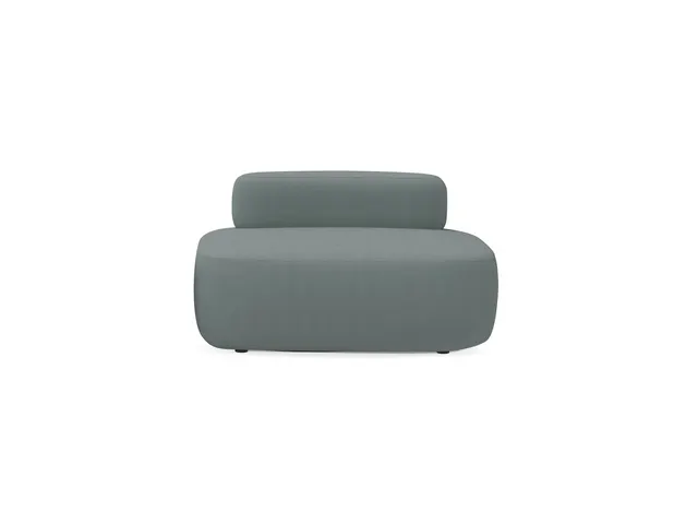 Poefmodule Rocada Volga-C 100x62x92cm vierkant grijs