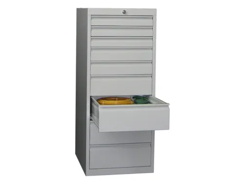 ladekast HxBxD 1200x500x600mm 9laden slot RAL7035 front RAL5012