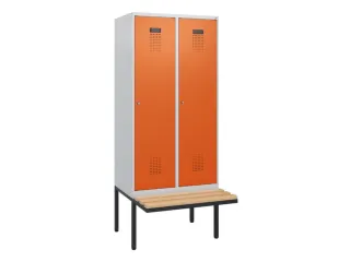 locker met bank,HxBxD 1950x800x815mm,2vak,vak B 400mm,cilinderslot - 2
