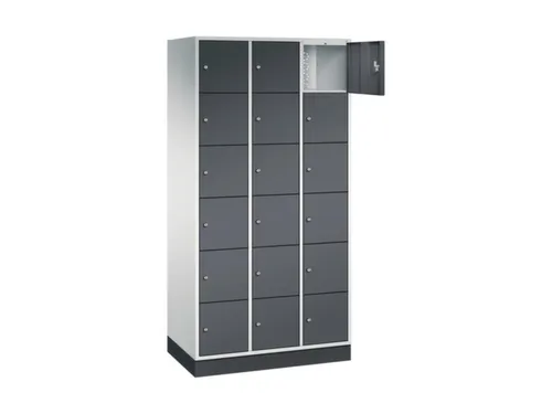lockerkast,RAL 7035/RAL 7021,HxBxD 1950x920x500mm,3x6vakken,cil.-slot