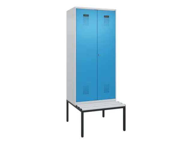 locker met bank,voor scheiding van kleding,HxBxD 2120x800x815mm,2vak