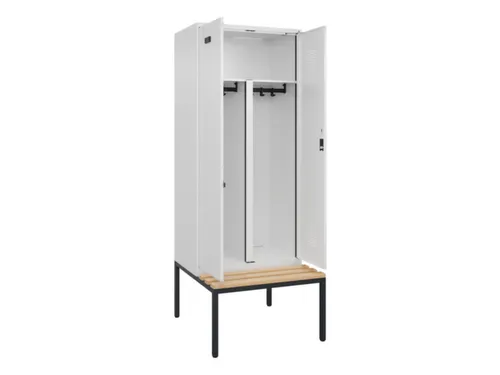 PBM-locker met bank,HxBxD 2120x800x815mm,2vak,vak B 400mm