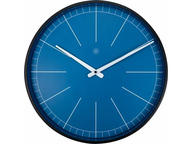 Wandklok nXt Ethan Ø 40cm blauw streepaanduiding
