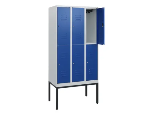 dubbeldekse locker,HxBxD 1950x900x500mm,3x2vak.,vak B 300mm,cil.-slot