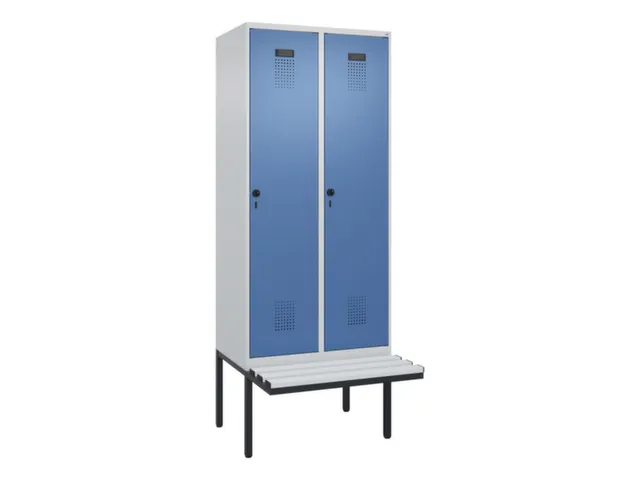 locker met bank,voor scheiding van kleding,HxBxD 2120x800x815mm,2vak