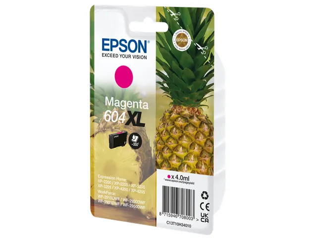 Epson 604XL, Hoog (XL) rendement, Magenta, 2,4 ml, 1 stuk(s), Enkele v