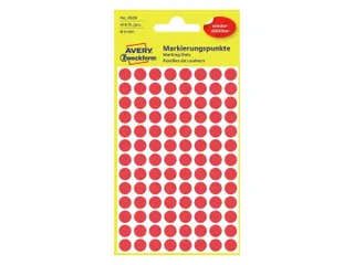 Etiket Zweckform 8mm rond blister 4 vel a 104 et. rood Non-permanent - 2