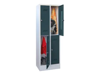 dubbeldekse locker,HxBxD 1850x600x500mm,2x2vak.,RAL7035,front RAL7016 - 2