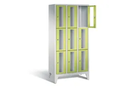 lockerkast 1850x900x500mm 3x3 vakken Cilinderslot Poten, RDS1108060