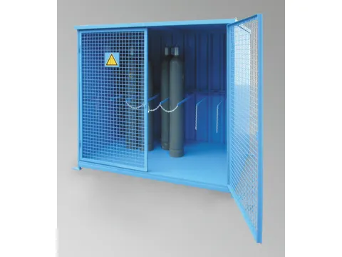 Gasflessendepot 2055x2100x1050mm Voor 16 Gasflessen 2-vleugelige Deur