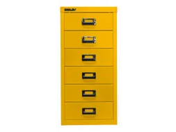 kantoor-ladekast HxBxD 590x279x380mm 6 laden romp + front geel staal