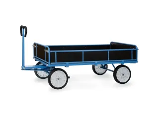 Handtrekwagen 6456v 1250kg 2000x1000mm Houten Wanden Massief Rubber - 1