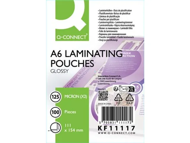 Lamineerhoes A6 Glanzend 125x154mm 125 Micron Doos 100 stuks