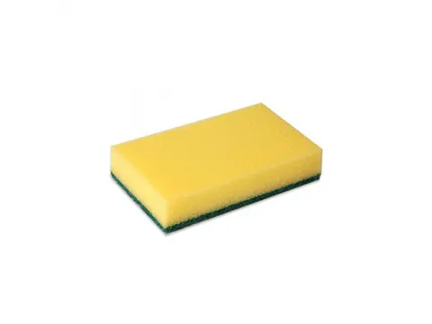 Wecoline Schuurspons Geel met groen vlies 14x10x3cm