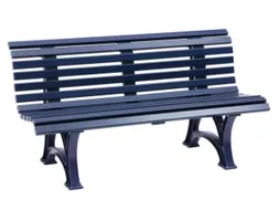 Kunststofbank 800x1500x450mm Zit H 450mm 13 Latten 2 Pootstellen Blauw