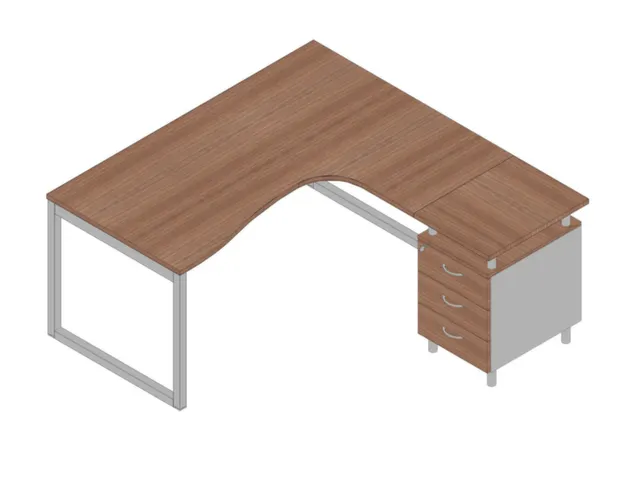 Bureauset Bureau Staand Ladeblok Rechts 730x1600x1650mm Canaletto Zilv