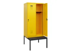 locker met bank,HxBxD 1950x800x815mm,2vak,vak B 400mm,draaigrendel