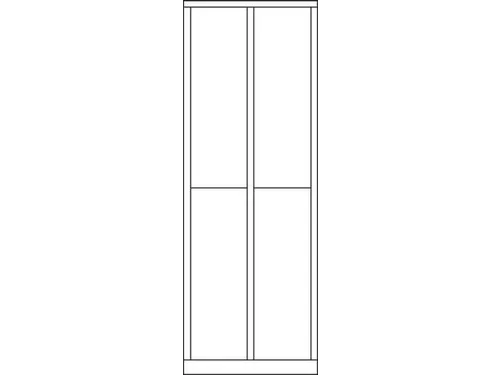 lockerkast,RAL 7035,HxBxD 1850x600x500mm,2x2vakken,vak B 300mm