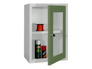 Hangkast 600x400x300mm Achterwand Glad Ral 7035 Front Ral 6011 - 1