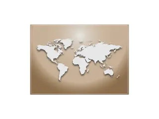 Placemat 45x32cm PVC Wereldkaart Beige 6 Stuks - 1