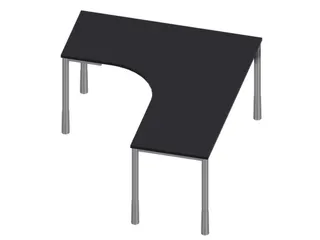In hoogte verstelbaar bureau in vrije vorm,CC-zwart - 2