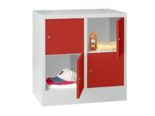 lockerkast,HxBxD 855x800x500mm,2x2vakken,RAL7035,front RAL3000 - 2