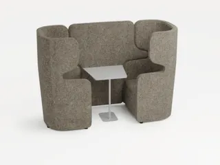 Zitgroep 2Fauteuils Tafel Geluidabsorberend Stof Beige 1320x2200x860mm - 1