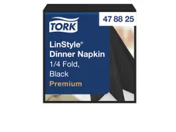 Linstyle servet 478726 39x39cm zwart 1/4 vouw 1-laags 14x50 stuks