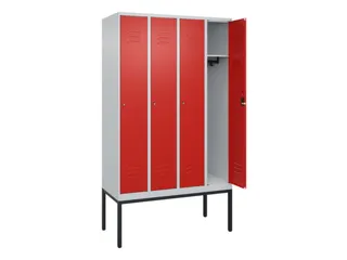 locker,HxBxD 2120x1200x500mm,4vak,vak B 300mm,cil.-slot,voetonderstel - 2
