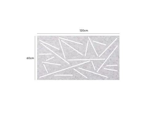 Akoestisch Bureaupaneel met patroon uitsnede 60x120cm Lichtgrijs