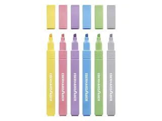 Markeerstift Eberhard Faber Pastel 6st. vierkant in etui - 2