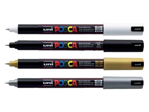 Verfstift Posca PC1MR Extra Fijne punt 0,7mm Geel