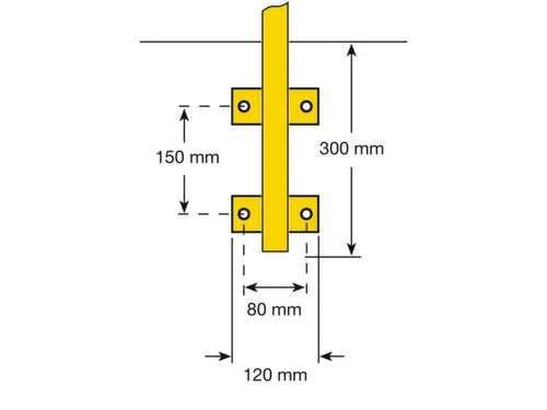 beschermbeugel,v. binnen,HxB 1300x1000mm,uitneembaar,staal,geel/zwart
