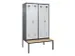 locker met bank,voor scheiding van kleding,HxBxD 2120x1200x815mm,4vak