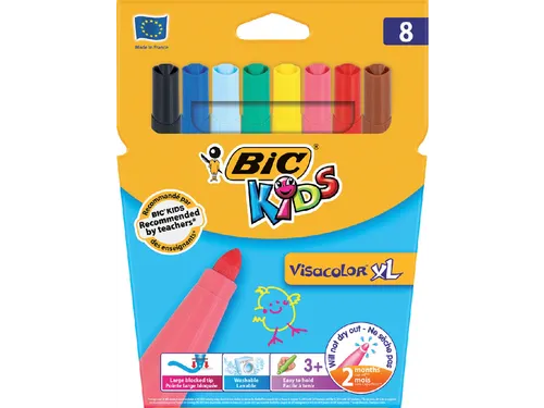 Kleurstiften BicKids Visacolor XL assorti blister à 8 stuks