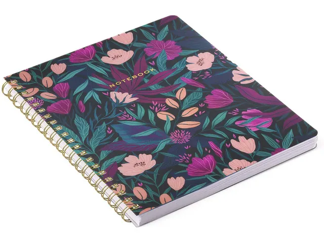 Carnet de notes spirale Poly Tropical Floral ligné 20x25cm