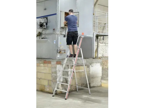 platformladder,bordes HxBxD 1420x440x400mm,6treden,aluminium