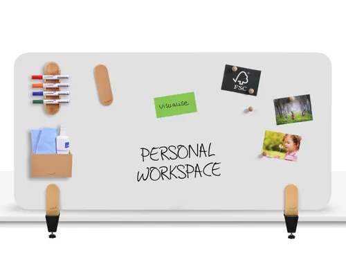 Bureauscherm Elements whiteboard 60x120cm klemmen