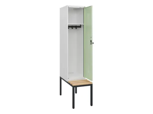 locker met bank,HxBxD 1950x400x815mm,1vak,vak B 400mm,draaigrendel