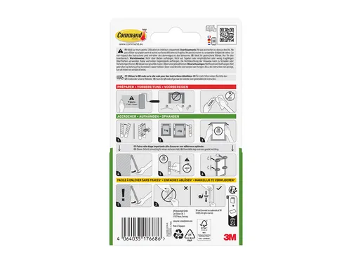 Bevestigingsstrip Command klik vast klein 1,8kg wit