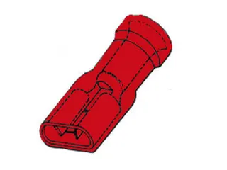 Geisoleerde Vrouwelijke Connector 6.4mm Rood - 1