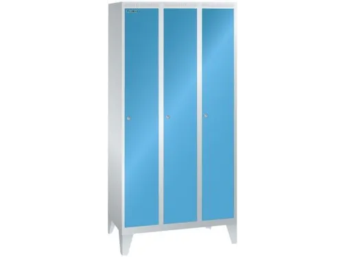 garderobekast,HxBxD 1850x900x500mm,3vak,vak B 300mm,cil.-slot,voeten
