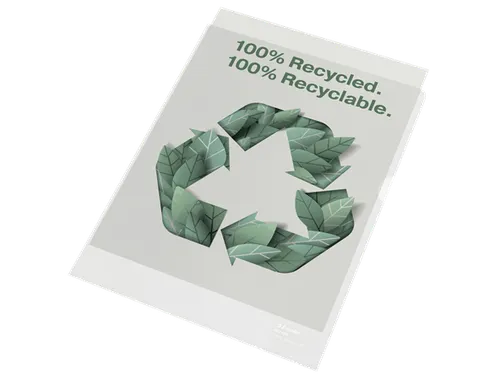 Insteekmap L-map Esselte A4 100% gerecycled PP transparant mat 0.10mm