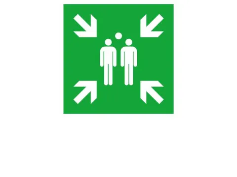 Bord Voor Vluchtroutesignalering,Verzamelpunt,Sticker,Folie