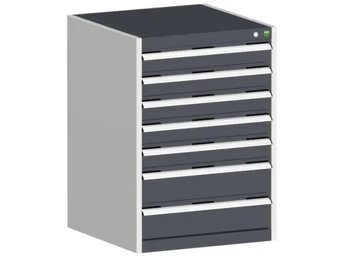 ladekast HxBxD 900x650x650mm 7laden romp RAL7035 front RAL7016
